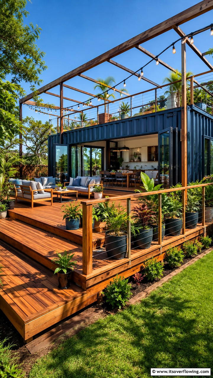 Container Home with Private Deck - 30 Container Home Ideas for Sustainable Living