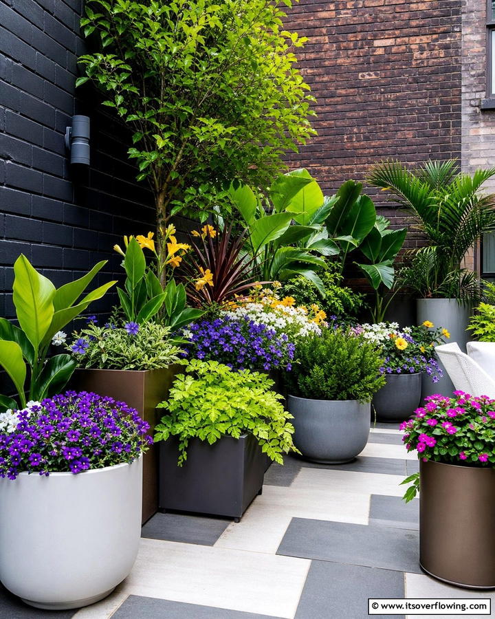 Container Urban Oasis - 21 Corner Garden Ideas for Small Space Greenery