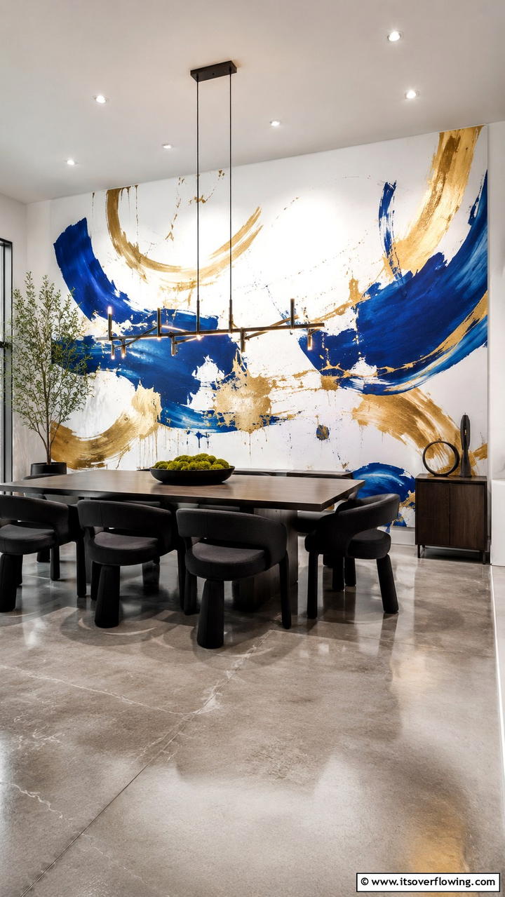 Contemporary Abstract Art - 30 Dining Room Accent Wall Ideas for Bold Style