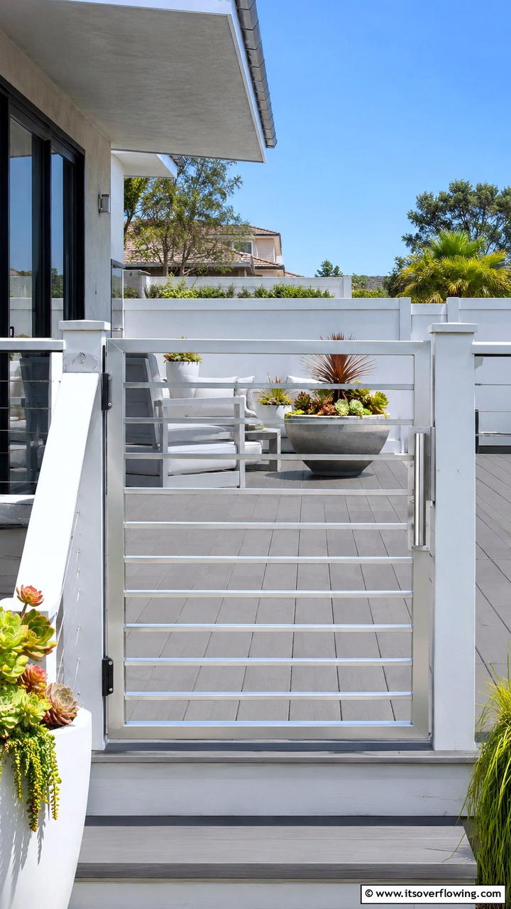 Contemporary Aluminum Frame - 30 Deck Gate Ideas for Safety and Outdoor Style