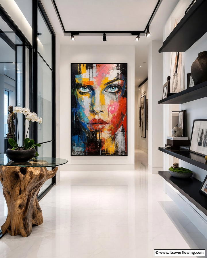 Contemporary Art Display Entry - 21 Entryway Ideas to Create a Welcoming First Impression