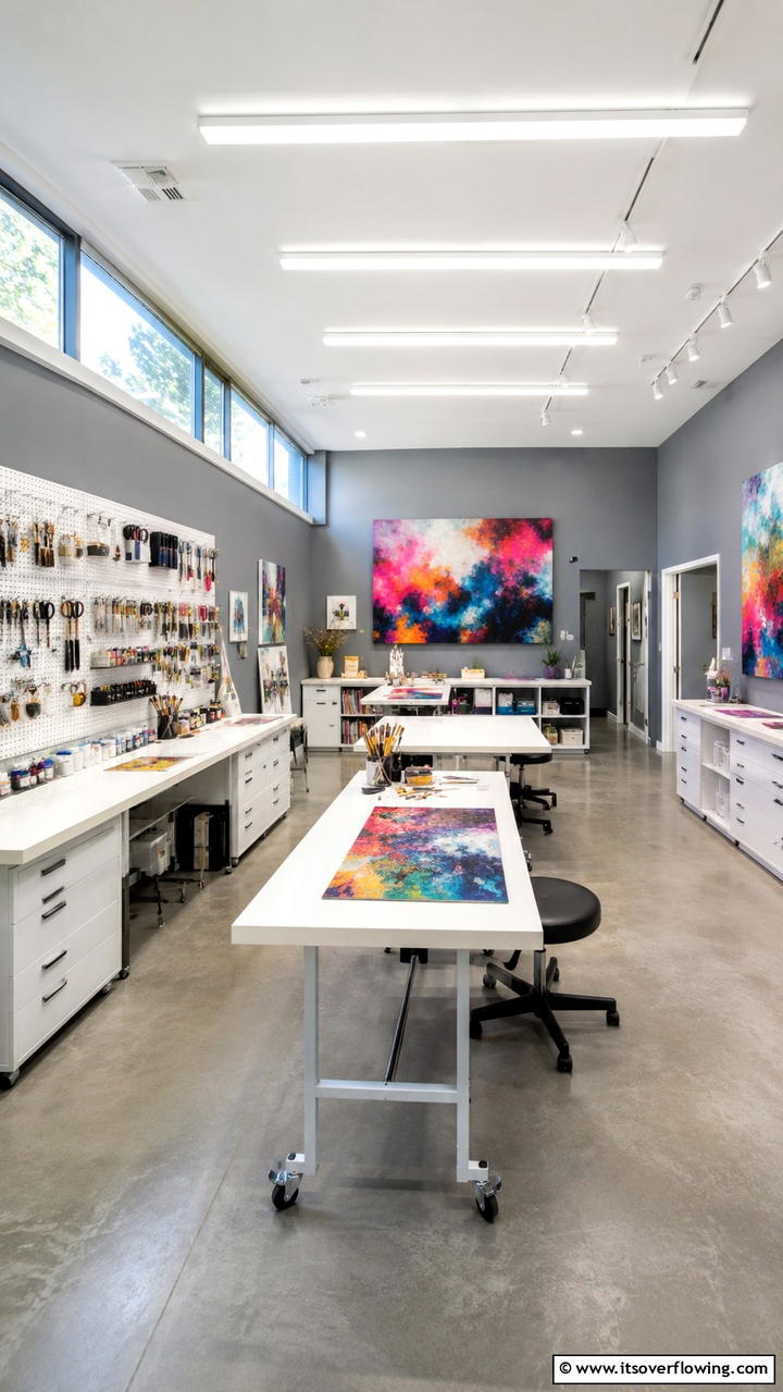 Contemporary Art Studio Space - 30 Grey and White House Interior Ideas- Minimalist Elegance