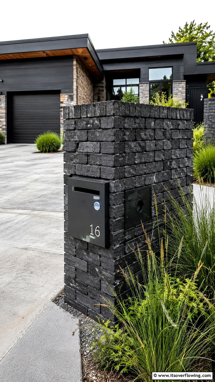 Contemporary Artisan Brick Mailbox - 30 Brick Mailbox Ideas for a Charming Curb Appeal Upgrade