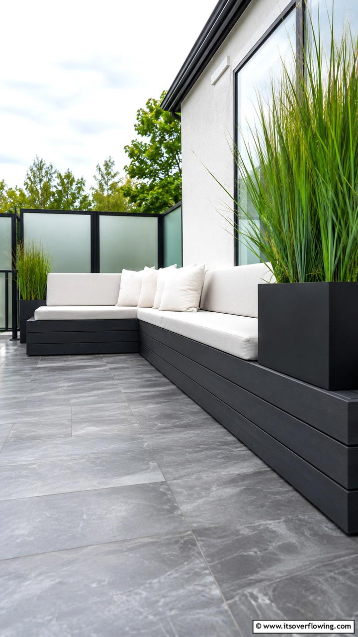 Contemporary Bench with Minimal Hardware - 30 Built-In Deck Bench Ideas- Functional Outdoor Seating