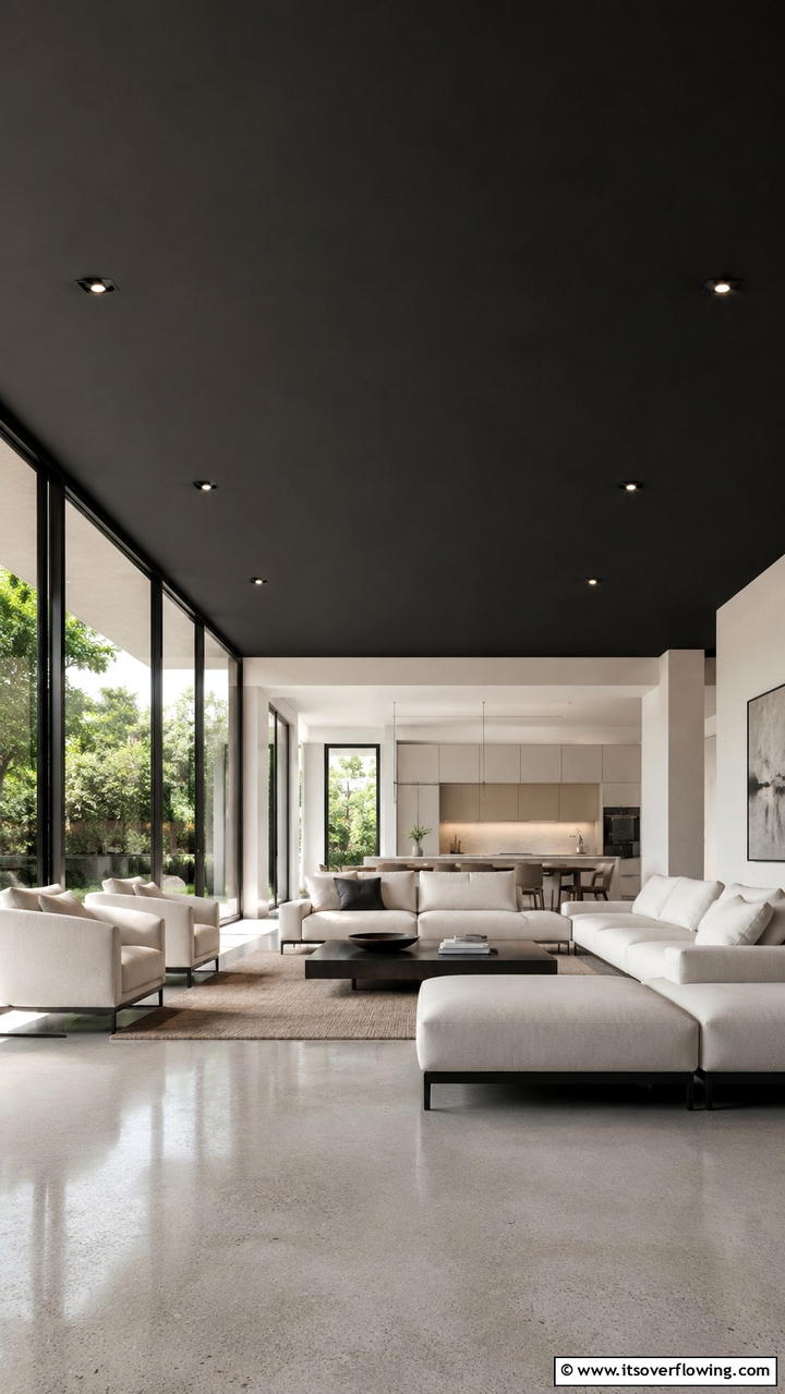 Contemporary Black Geometrics - 30 Black Ceiling Ideas to Add Depth and Drama Above