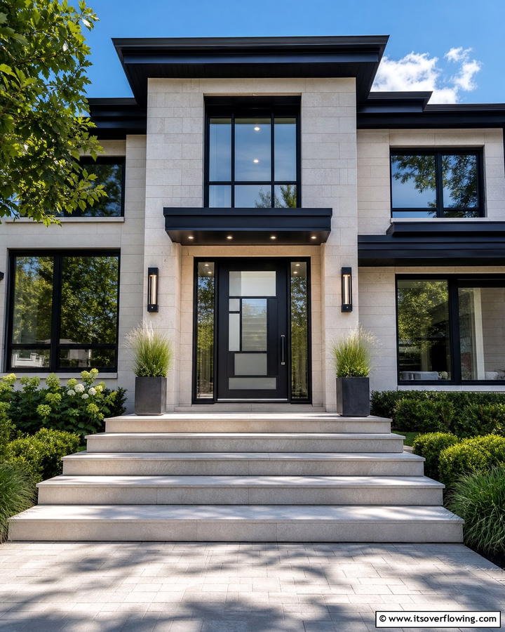Contemporary Black with Glass Panels - 21 Black Front Door Ideas for Bold First Impressions