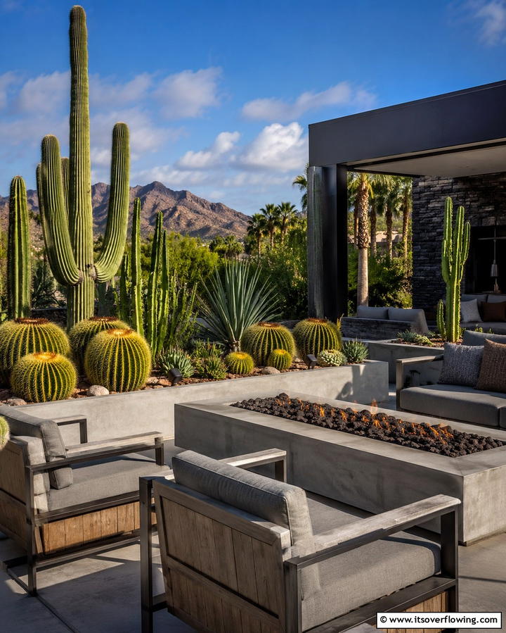 Contemporary Cacti Collection - 30 Deck Decorating Ideas with Plants for Lush Outdoor Living
