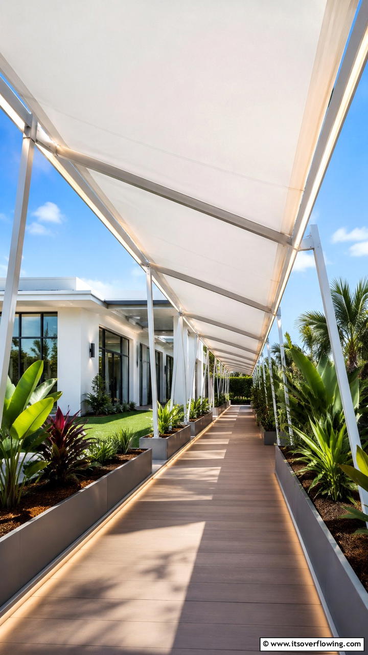Contemporary Canopy Walk - 30 Covered Walkway Ideas for All-Weather Charm