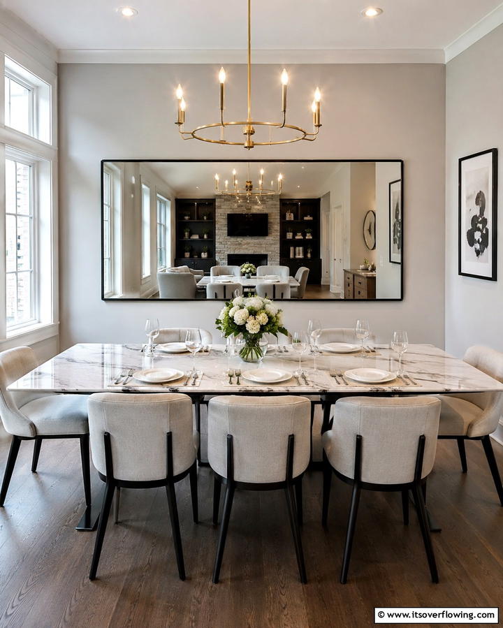 Contemporary Chic - 30 Stunning Dining Room Mirror Ideas for Elegance