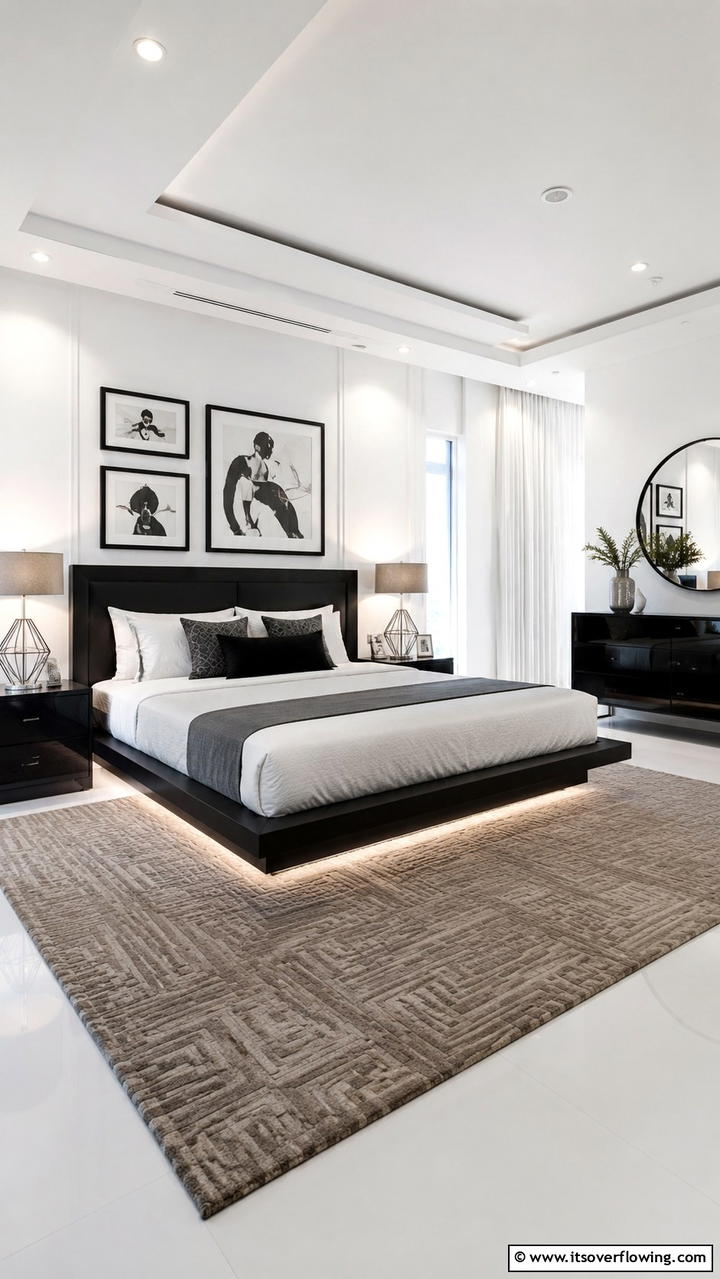 Contemporary Chic Appeal - 30 Bedroom Rug Ideas to Anchor and Elevate Your Decor