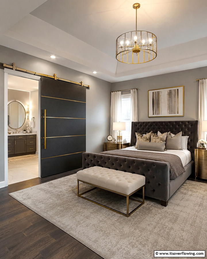 Contemporary Chic Barn Door - 30 Stylish Barn Door Ideas for Modern Home Organization