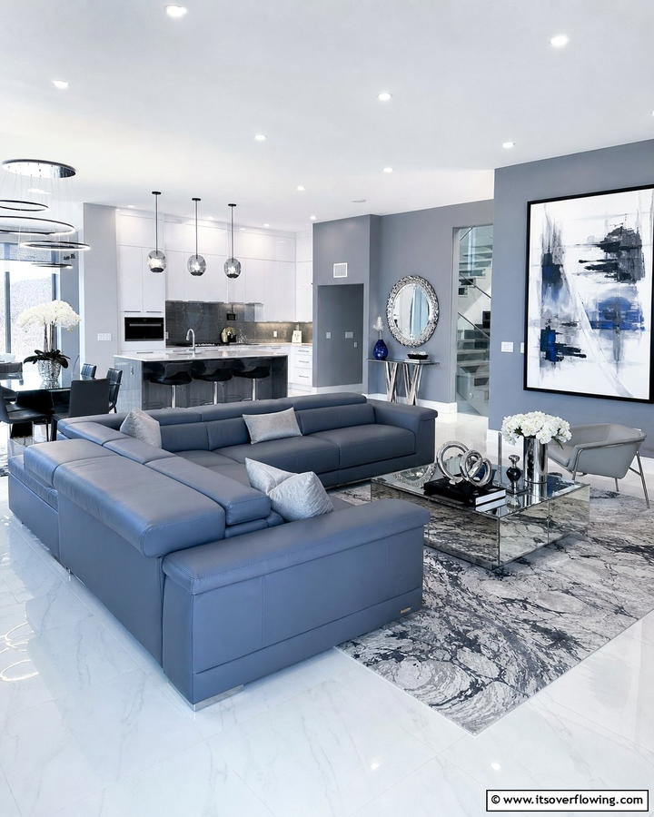 Contemporary Chic Sleek Blue gray Finishes - 21 Blue-Gray Paint Colors for Sophisticated Interiors