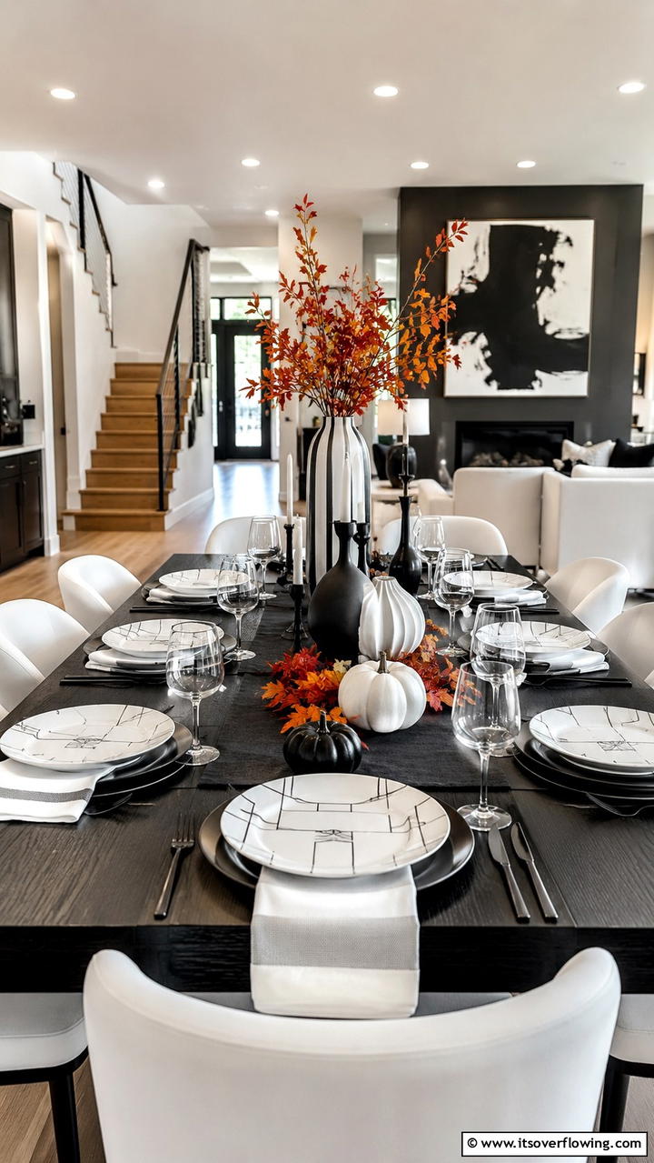 Contemporary Chic Style - 21 Beautiful Thanksgiving Table Settings for Holiday Meals