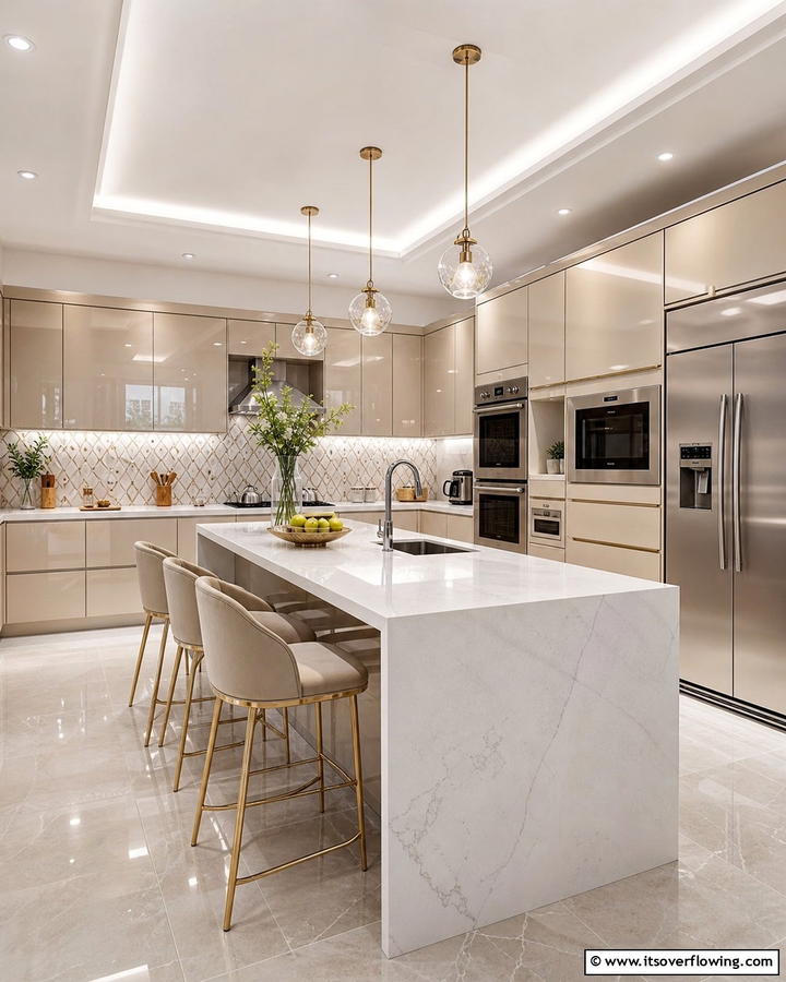 Contemporary Chic U Shaped Kitchen - 30 U-Shaped Kitchen Ideas for Optimal Layout and Storage