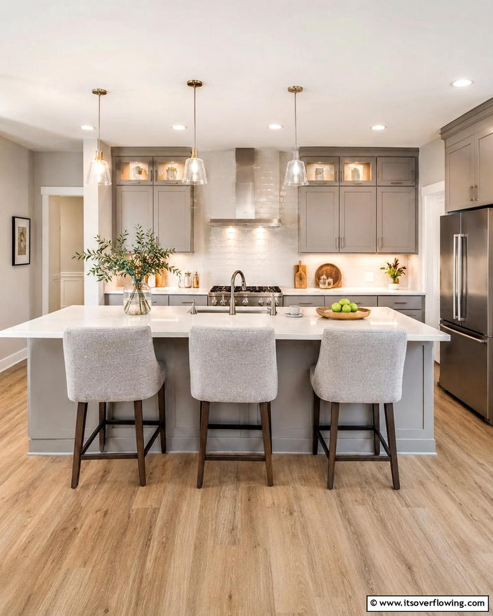 Contemporary Comfort - 30 Grey and White Kitchen Ideas for Timeless Monochromatic Design