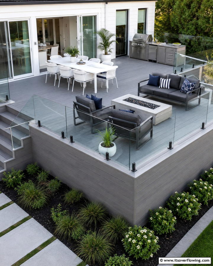 Contemporary Composite Cladding - 30 Stylish Deck Skirting Ideas to Elevate Outdoor Entertaining