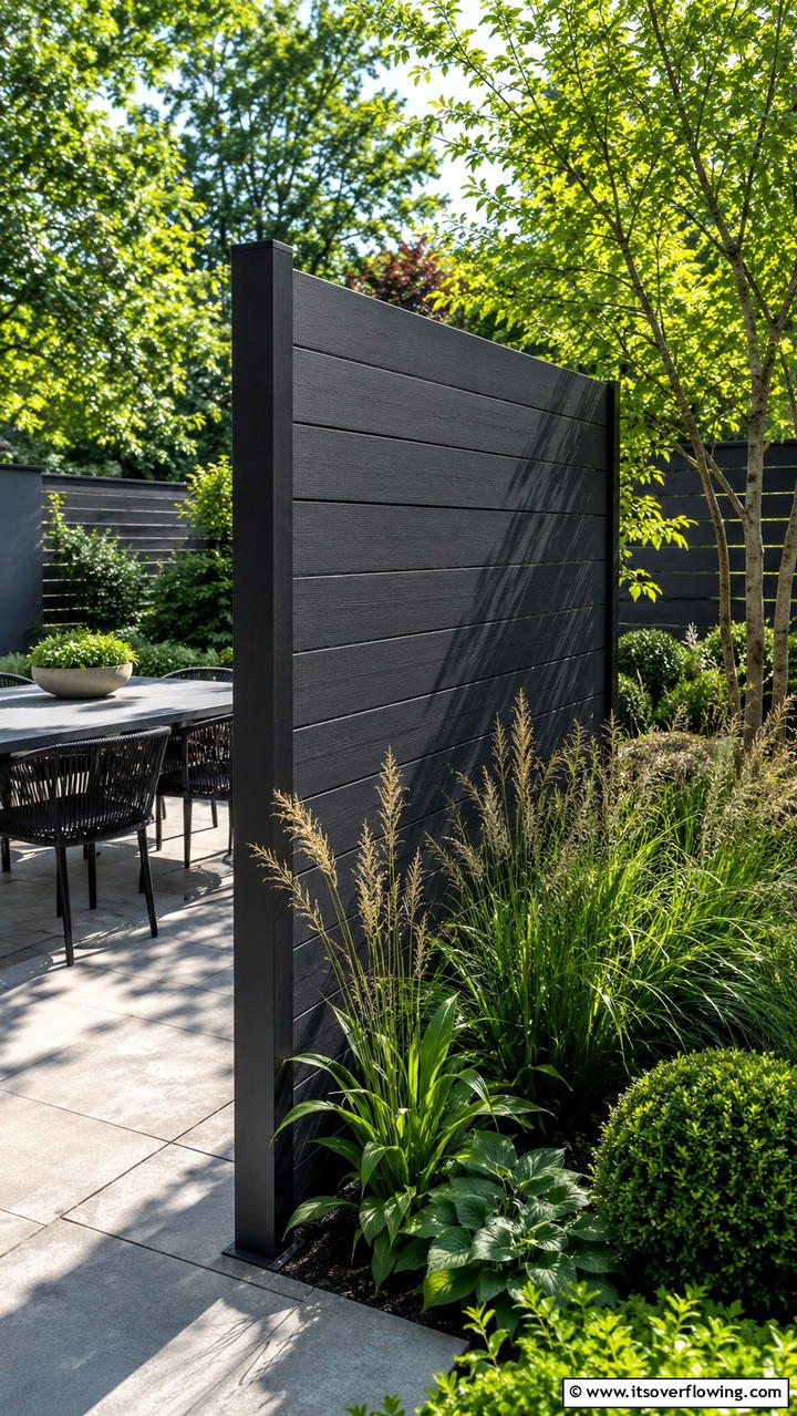 Contemporary Composite Divider - 30 Garden Divider Ideas for Functional Outdoor Spaces