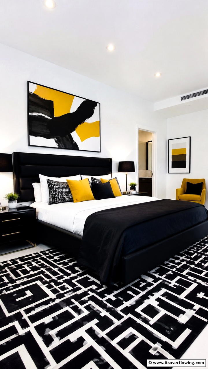 Contemporary Contrast - 30 Bedroom Ideas For Couples- Romantic Retreat Inspiration