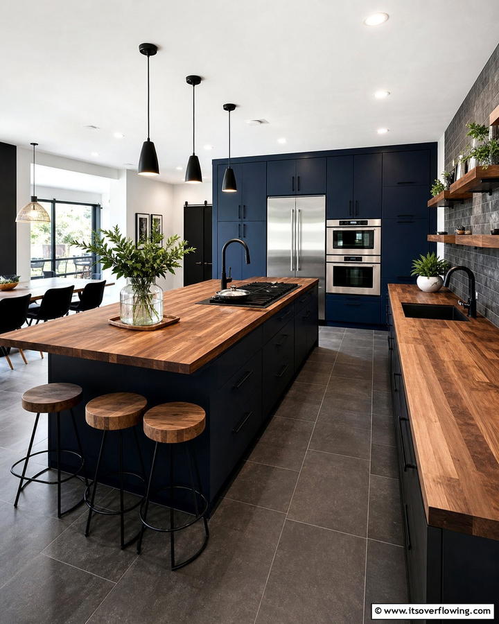 Contemporary Contrast - 20 Kitchens with Butcher Block Countertops Ideas