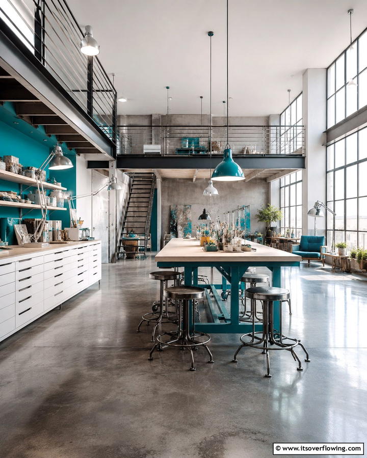Contemporary Crafting Loft - 30 Organized Craft Room Ideas for Creative Spaces at Home
