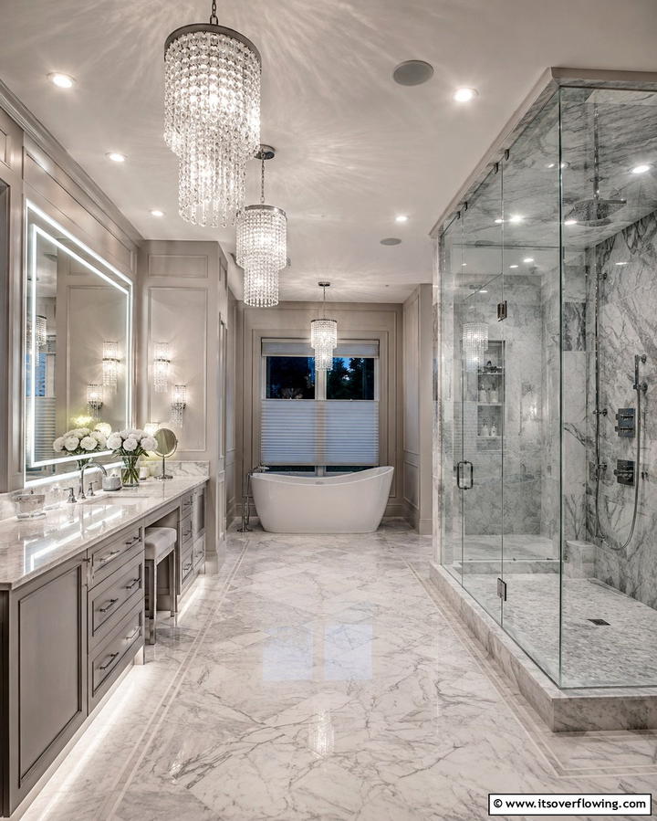 Contemporary Crystal - 30 Bathroom Pendant Lighting Ideas for Modern Illumination