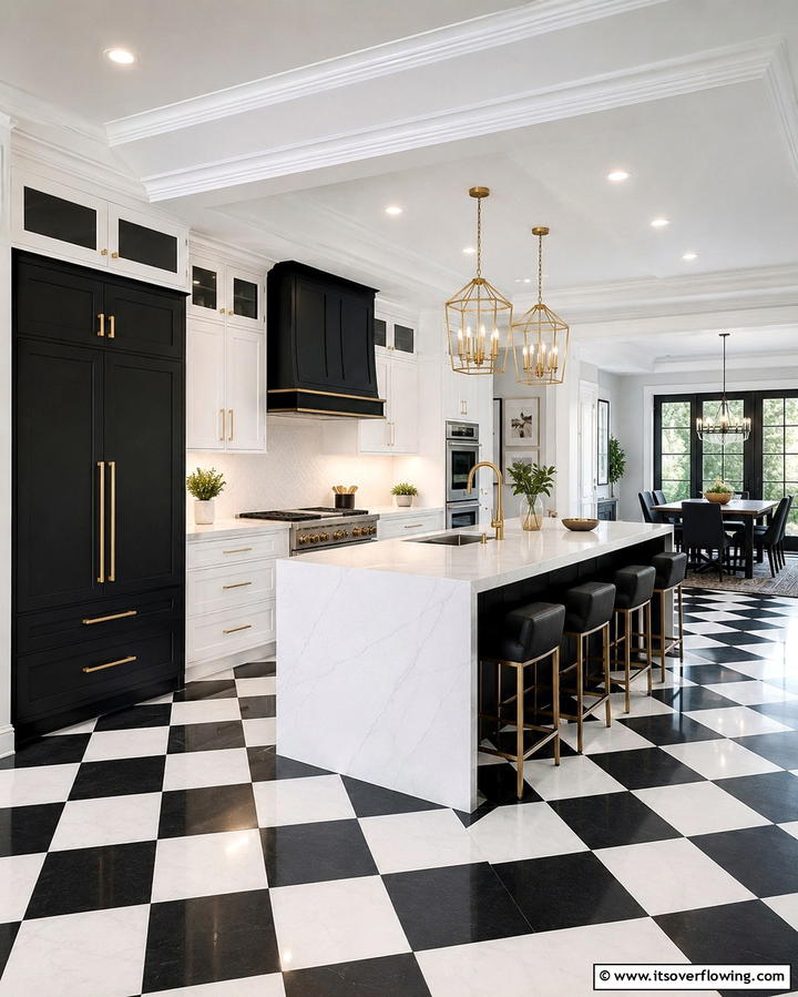 Contemporary Culinary Haven - 30 Kitchens with Checkered Floors- Retro-Inspired Designs