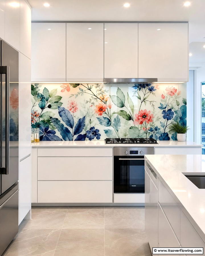 Contemporary Digital Print - 30 Kitchen Splashback Ideas for Chic and Practical Walls