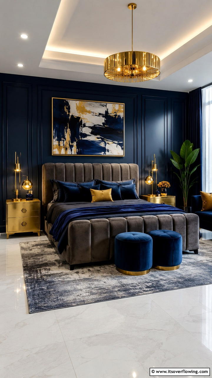 Contemporary Drama - 30 Dark Bedroom Ideas- Moody and Sophisticated Retreat