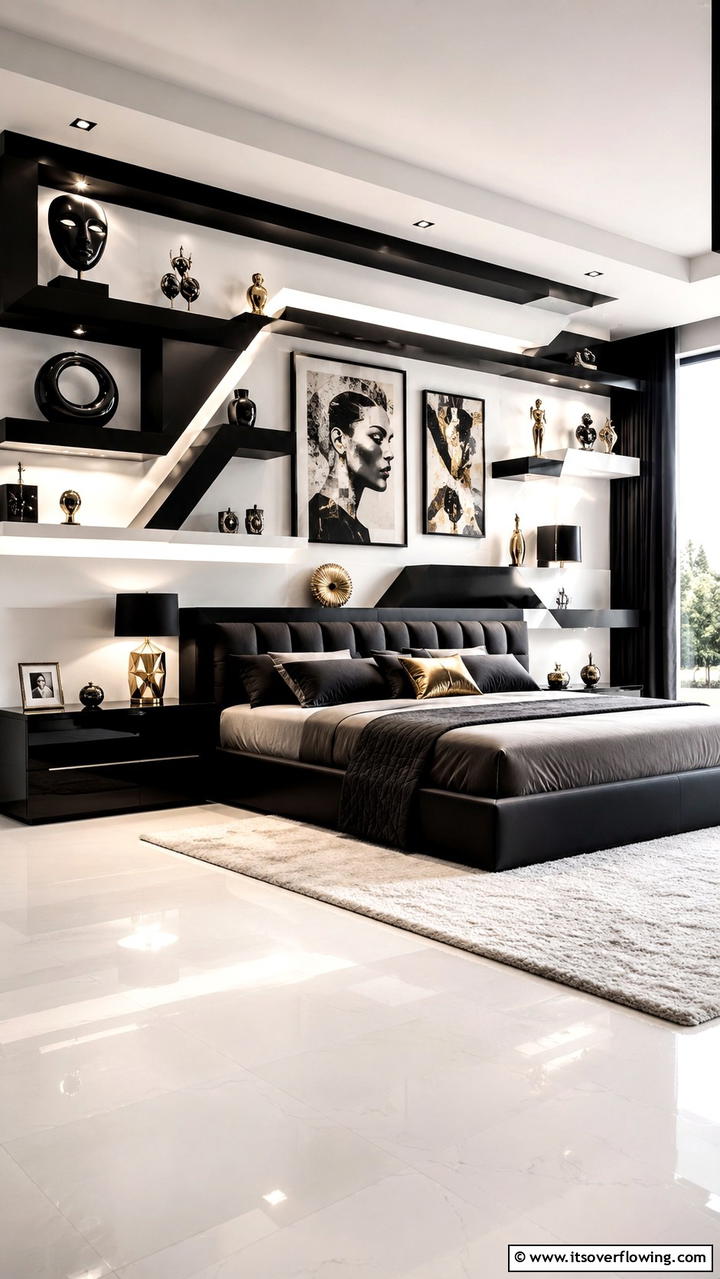 Contemporary Edge Design - 30 Bedroom Shelving Ideas for Storage and Display