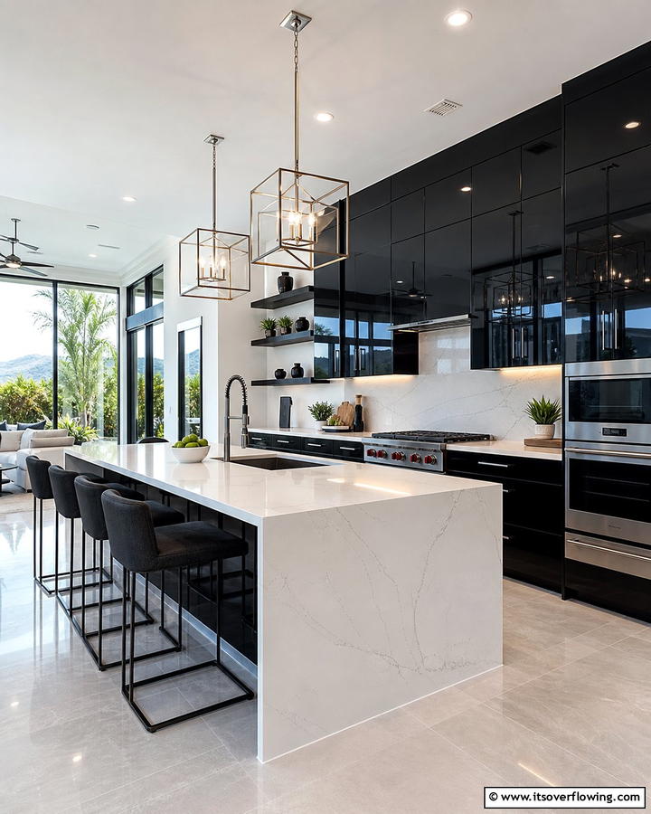 Contemporary Edge - 30 Kitchens With Black Cabinets for Bold Elegance