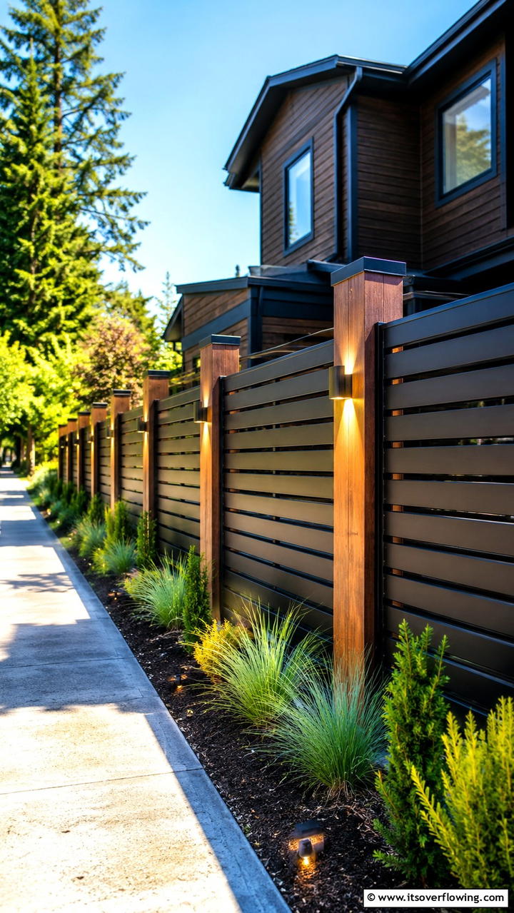Contemporary Fencing Elements - 30 Dark Brown House With Black Trim Exterior Design Ideas