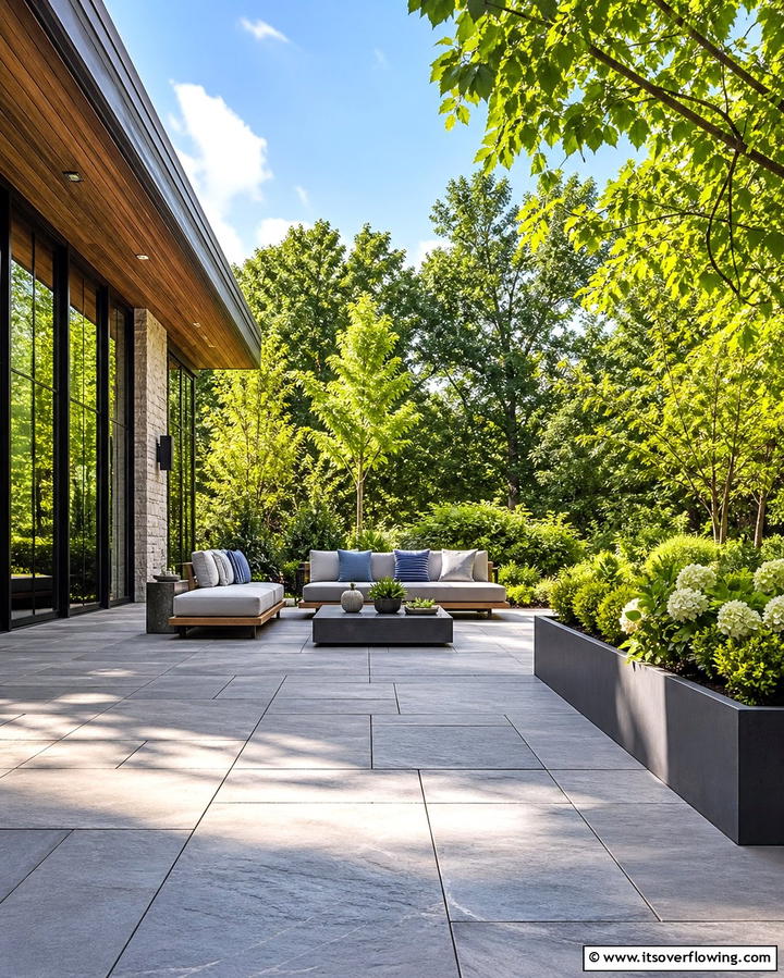 Contemporary Flagstone Patio with Clean Lines - 25 Stunning Flagstone Patio Ideas for Outdoor Living