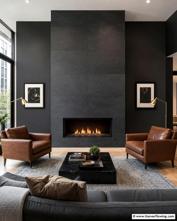 Contemporary Flair with White Stone - 25 Floor-to-Ceiling Stone Fireplace Ideas for Cozy Homes