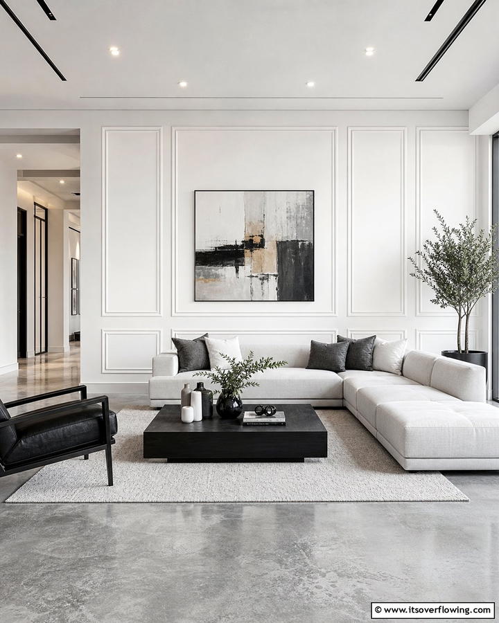 Contemporary Flat Panel Molding - 30 Wall Molding Ideas to Elevate Your Interior Design
