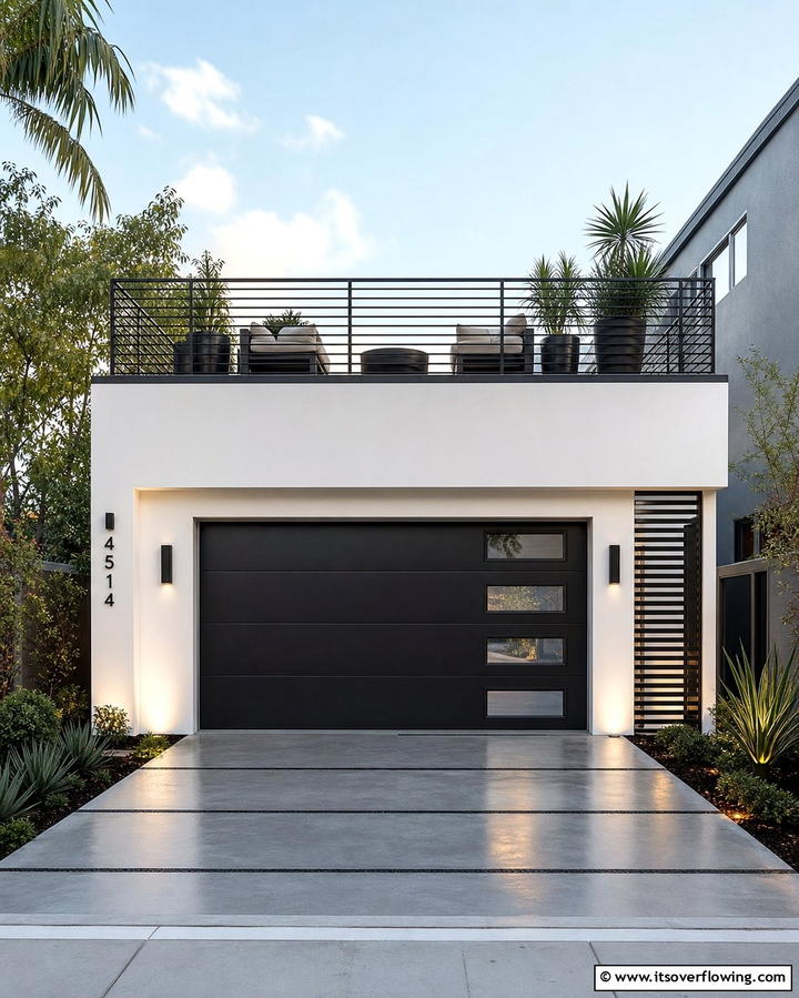Contemporary Flat Roof Garage - 25 Detached Garage Ideas for Extra Storage and Style