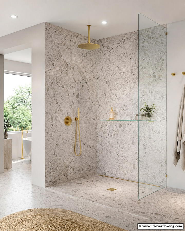 Contemporary Frameless Shower Nook - 30 Space-Efficient Corner Shower Ideas for Modern Bathrooms