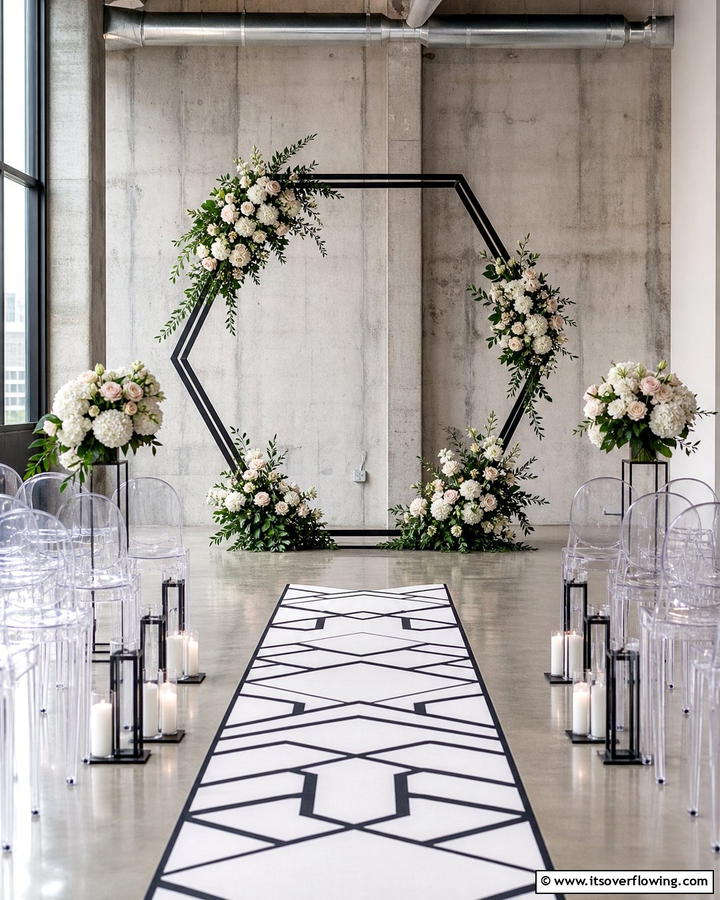 Contemporary Geometric Arch - 21 Beautiful Wedding Arch Ideas for Ceremony Backdrops