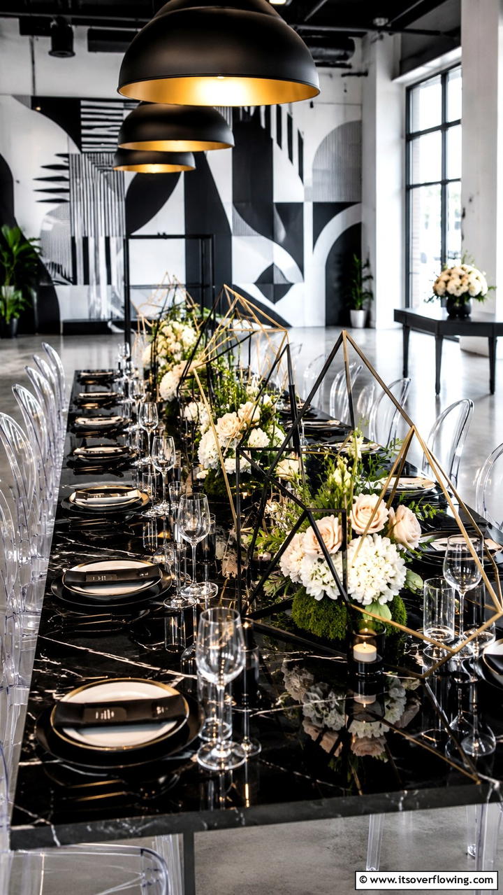 Contemporary Geometric Design - 21 Stunning Wedding Centerpiece Ideas for Table Decor