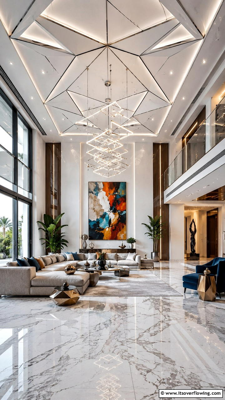 Contemporary Geometric Designs - 21 Dramatic Vaulted Ceiling Ideas to Enhance Living Spaces