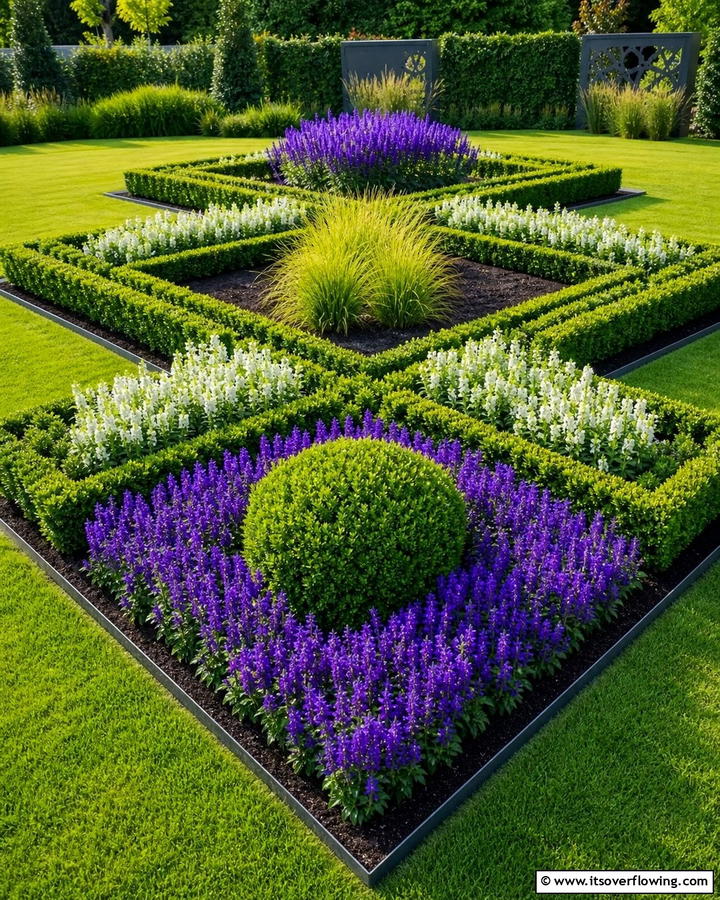 Contemporary Geometric Flower Bed - 21 Flower Bed Ideas to Beautify Your Garden or Yard