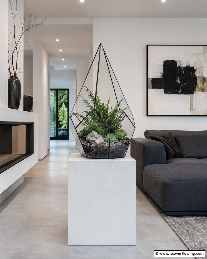 Contemporary Geometric Terrarium - 30 Creative Terrarium Ideas for Indoor Gardening Enthusiasts