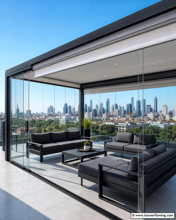 Contemporary Glass Enclosure - 25 Terrace Design Ideas for Outdoor Living