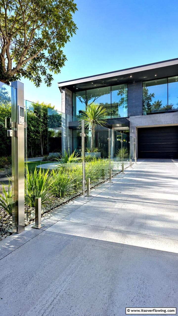 Contemporary Glass Fencing - 30 Driveway Entrance Ideas for Impressive Arrivals