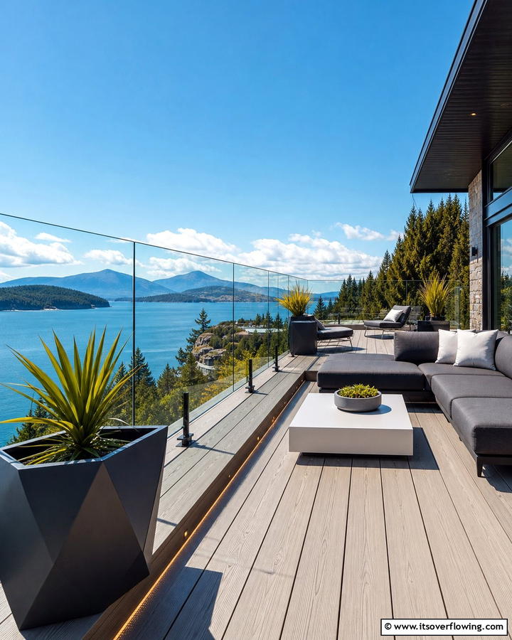 Contemporary Glass Railings Deck - 21 Patio Deck Designs to Elevate Your Outdoor Living Space