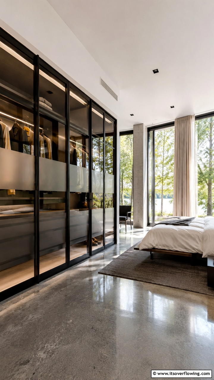 Contemporary Glass and Metal Door - 30 Closet Door Ideas to Enhance Style and Functionality