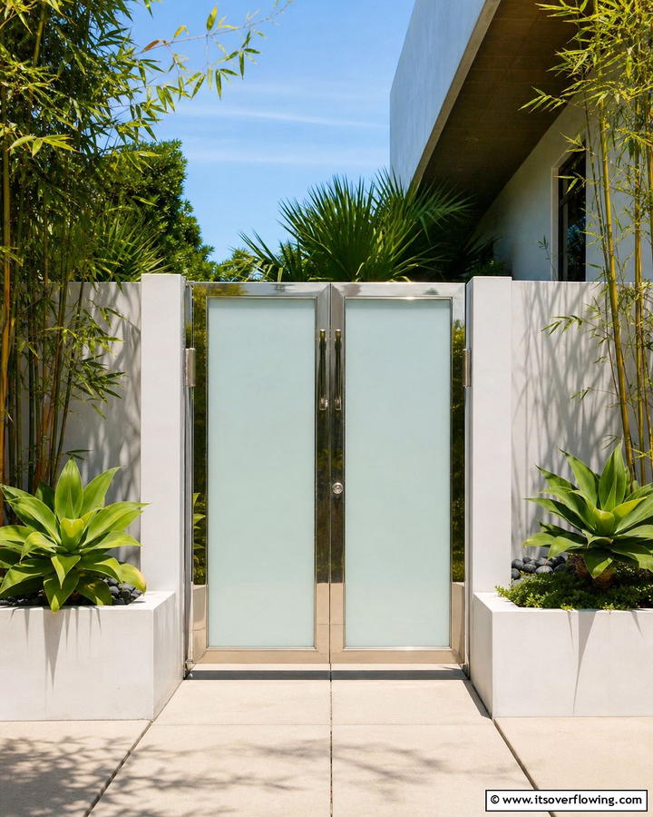Contemporary Glass and Steel - 30 Garden Gate Ideas- Charming Entrances & DIY Projects