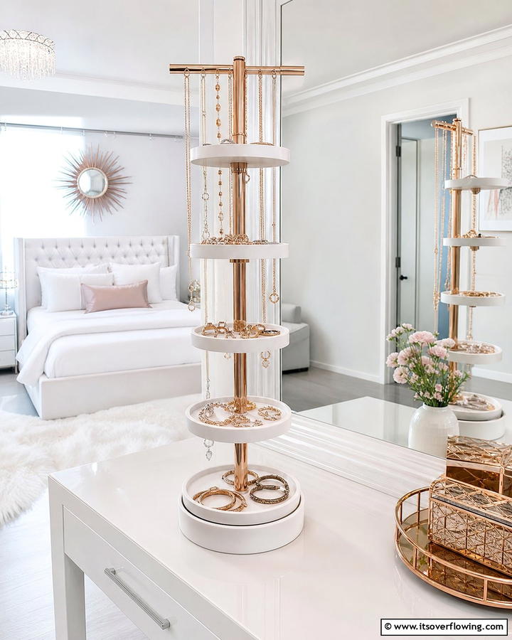 Contemporary Jewelry Tower - 30 Innovative Jewelry Storage Ideas for Organized Accessories