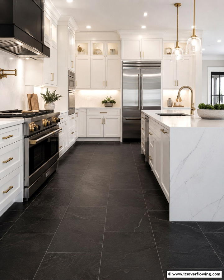Contemporary Kitchens with Black Slate - 25 Kitchens With Slate Floors for a Durable and Stylish Look