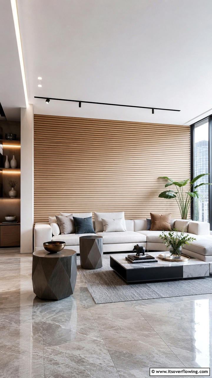 Contemporary Linear Design - 21 Wood Slat Accent Wall Ideas to Elevate Your Interior Design