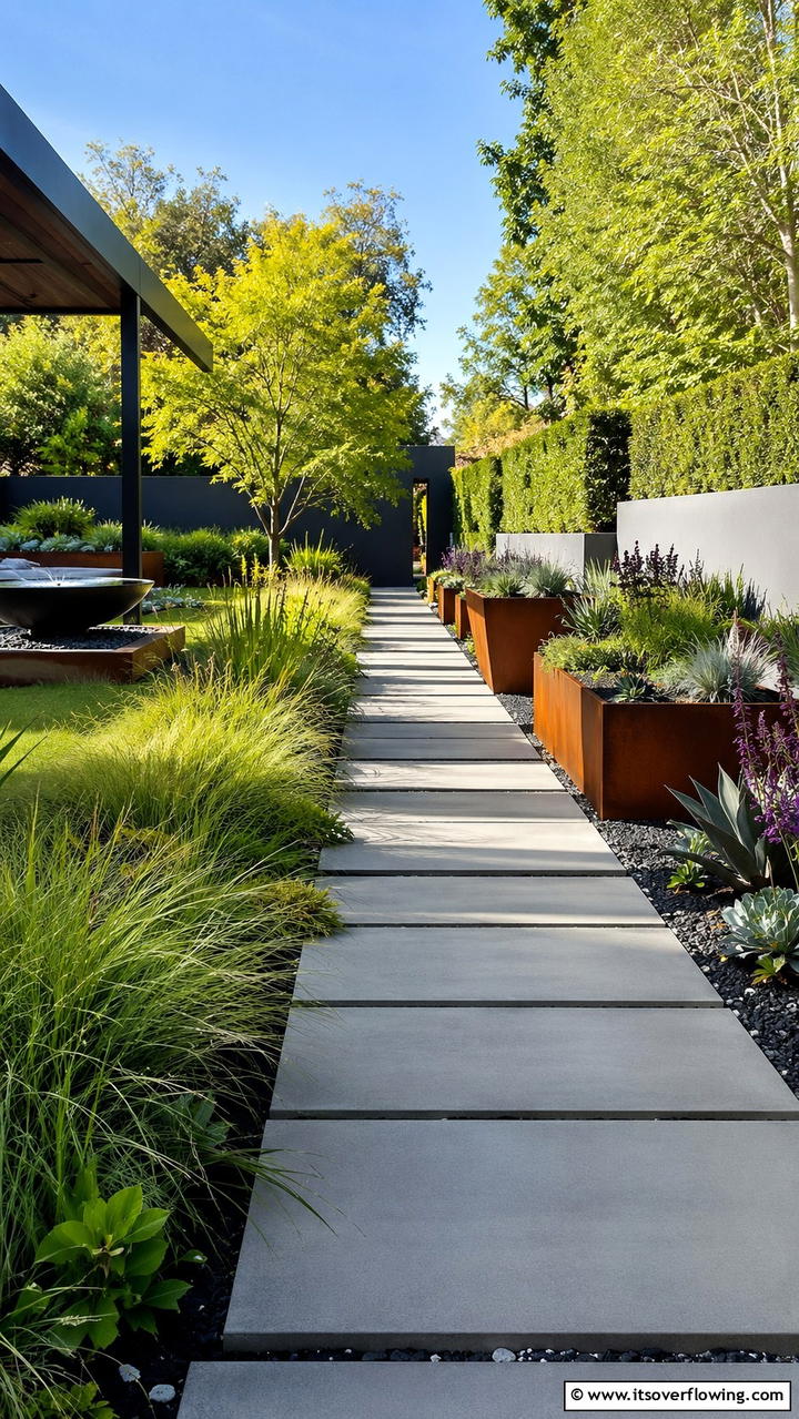Contemporary Linearity Walk - 30 Stunning Garden Path Ideas to Guide Your Landscape